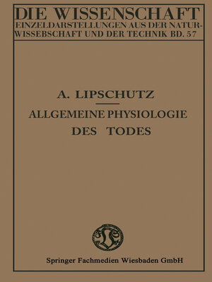 cover image of Allgemeine Physiologie des Todes